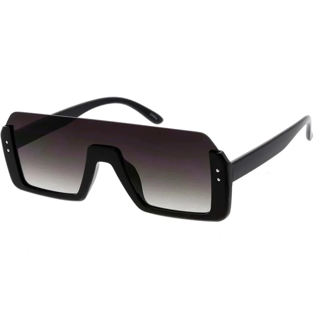 Shield Sunglasses Men's Fashion Visor Sunglasses Oversized Flat Top Trendy Gafas